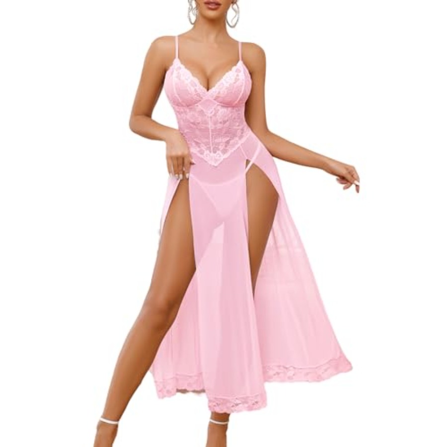 Babydoll Chemise Night - Avidlove Women Lingerie Dress Long Lace