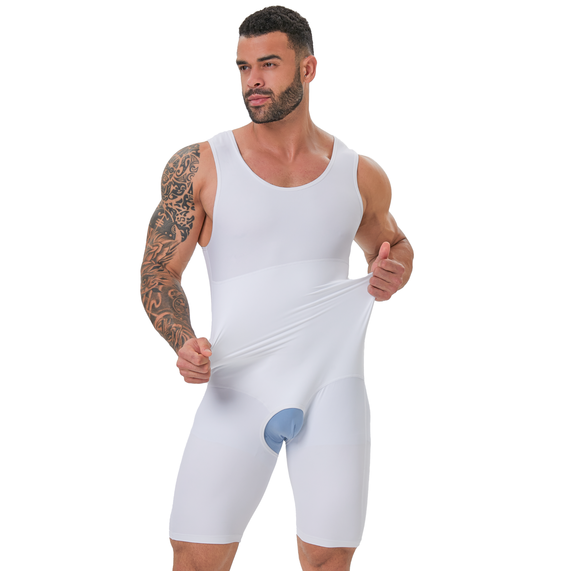Men's Double Layer Tummy Contr - مراجعة Shapewear Bodysuit Firm وسعره