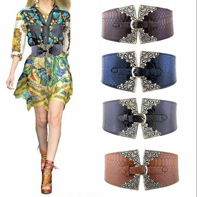 Women Elastic Buckle Wide Belt - مراجعة Corset Waist Cinch وسعره