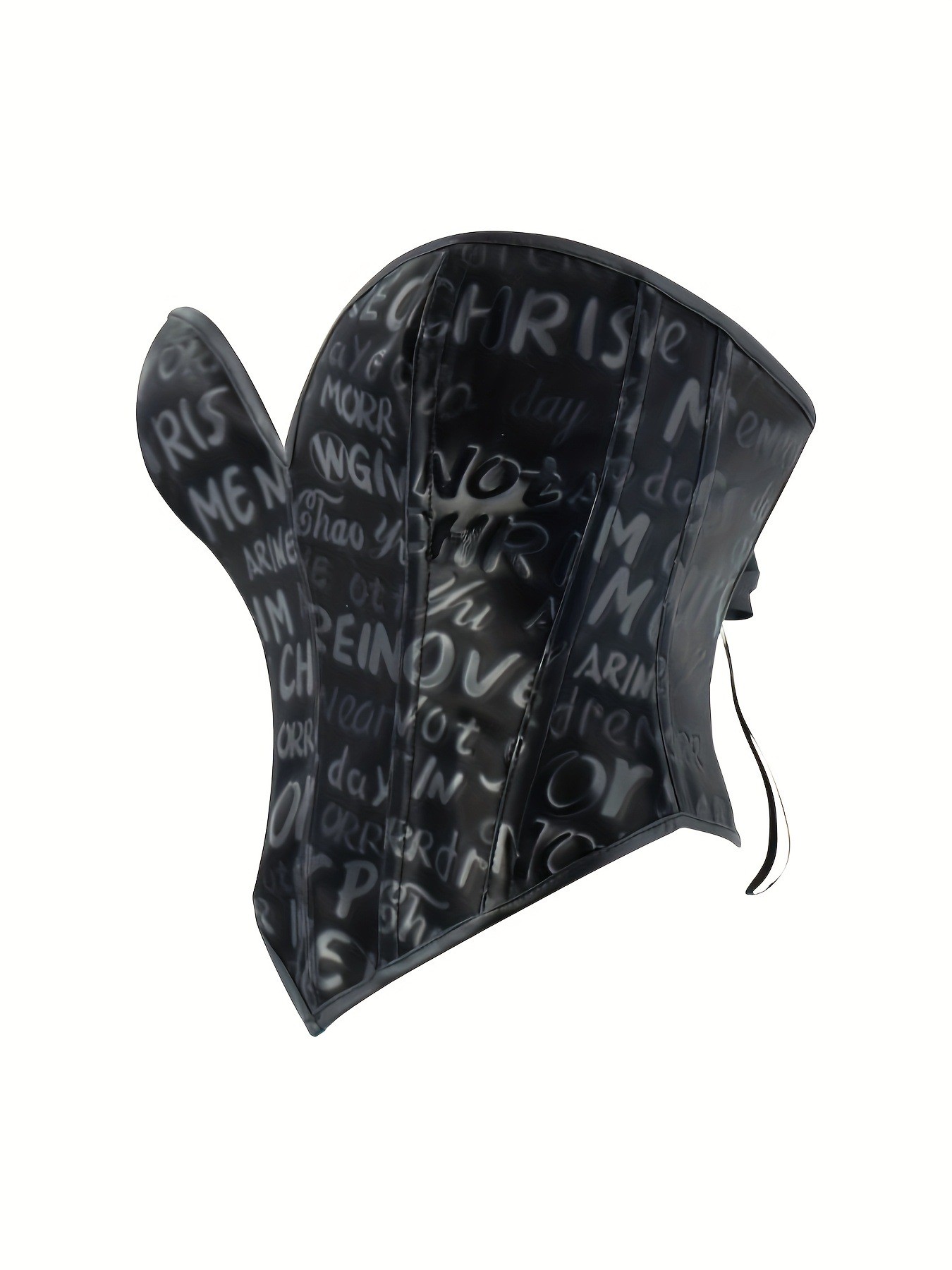 Black letter printed strapless - مراجعة Corset Waist Cinch وسعره
