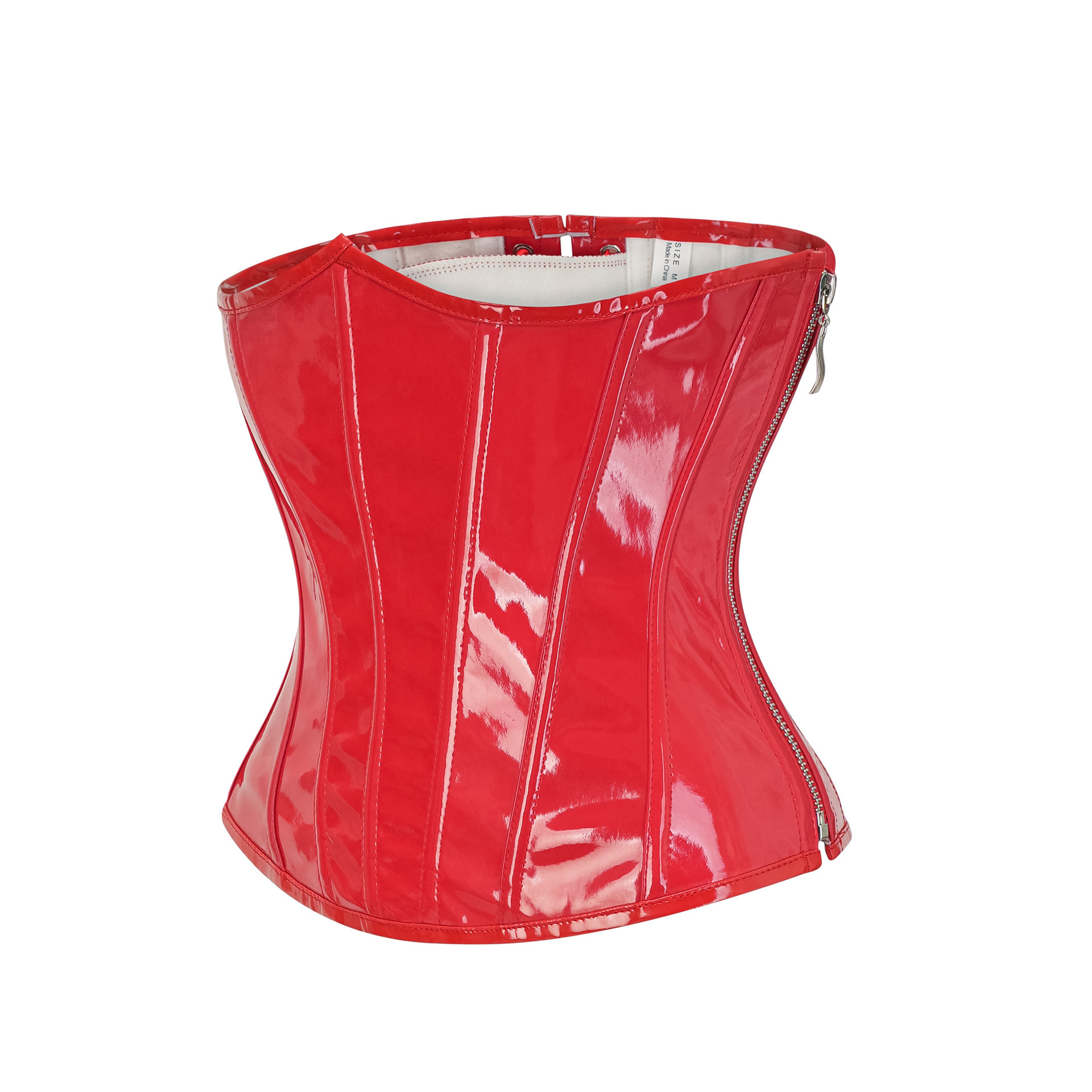 Steampunk Red PU Leather Side  - مراجعة Corset Waist Cinch وسعره