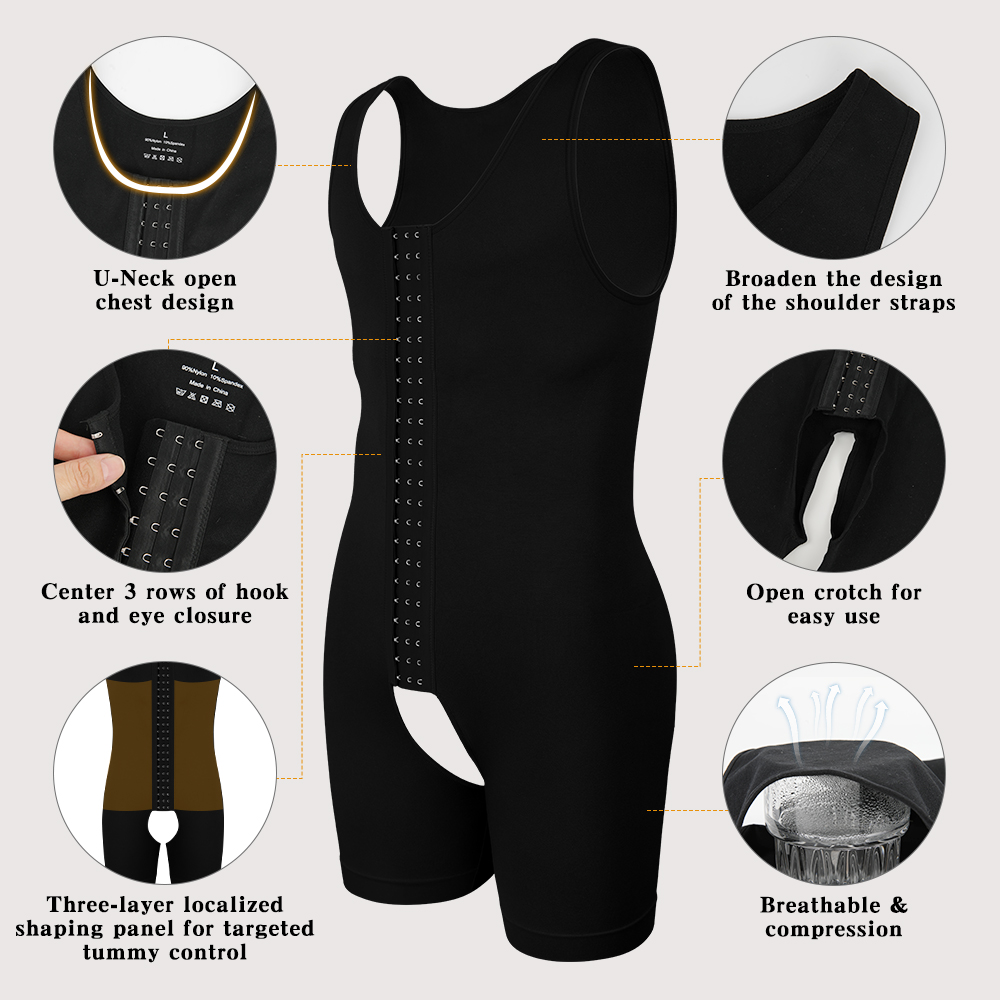 Men's Compression Shapewear  T - مراجعة Shapewear Bodysuit Firm وسعره