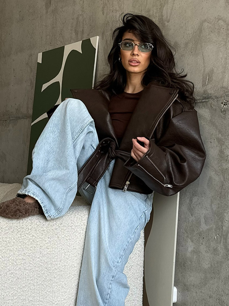 With Belt Leather Jacket Coat  - مراجعة Corset Waist Cinch وسعره