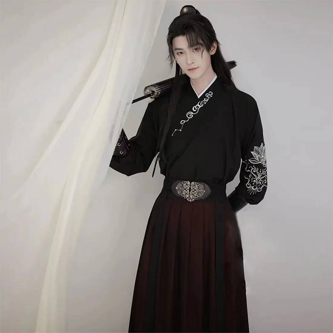 Ancient knight hanfu men women - مراجعة Robe Silk Women وسعره