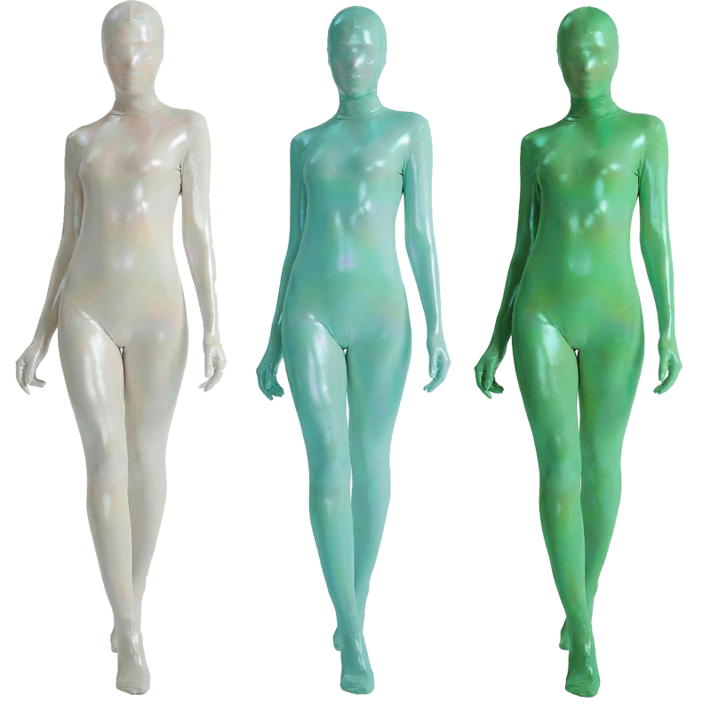 Women Shiny Gradient Zentai Bo - مراجعة Shapewear Bodysuit Firm وسعره