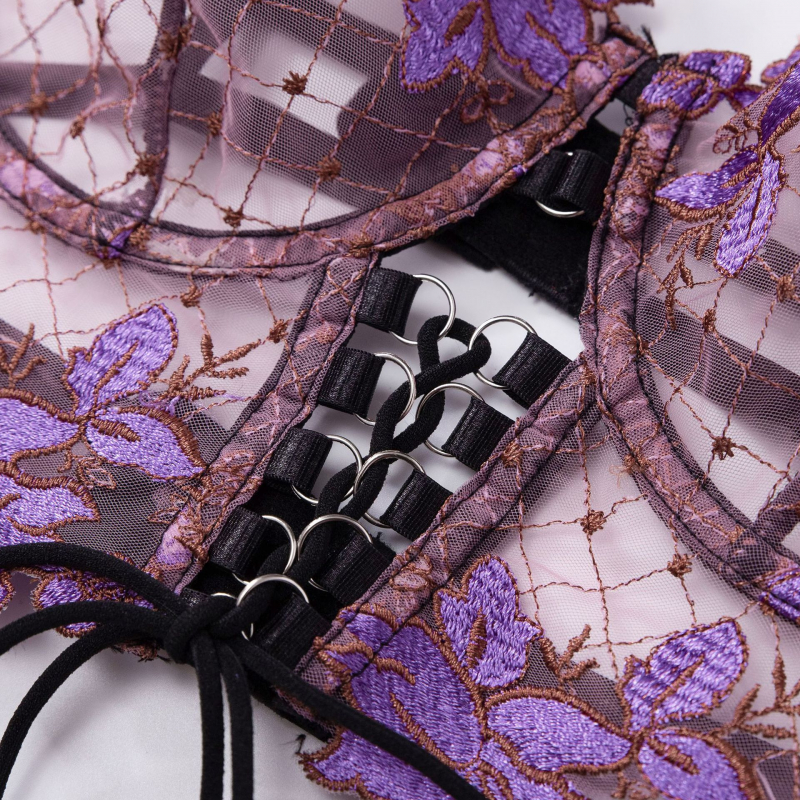 Bikini Thin Embroidered Bra Se - مراجعة Garter Belt Set وسعره