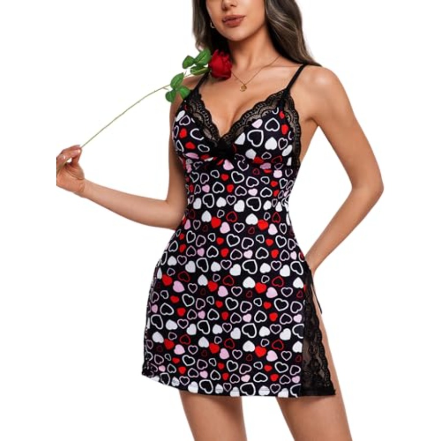 Night Gowns for Women V Neck L - مراجعة Babydoll Chemise Night وسعره
