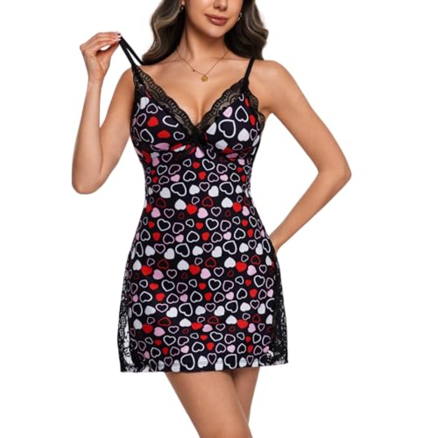 Night Gowns for Women V Neck L - مراجعة Babydoll Chemise Night وسعره