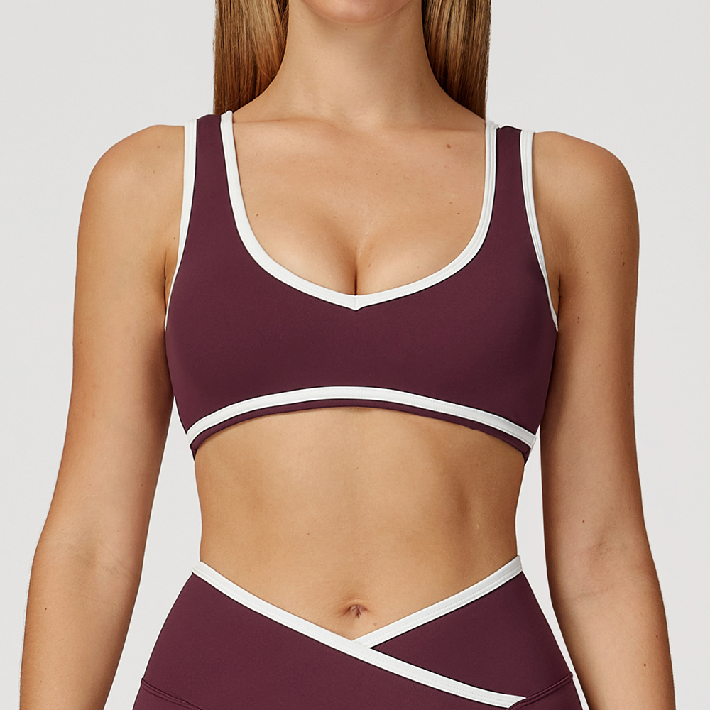 V-Neck Sports Bra Women Top Pu - مراجعة Push Up Bra Padded وسعره
