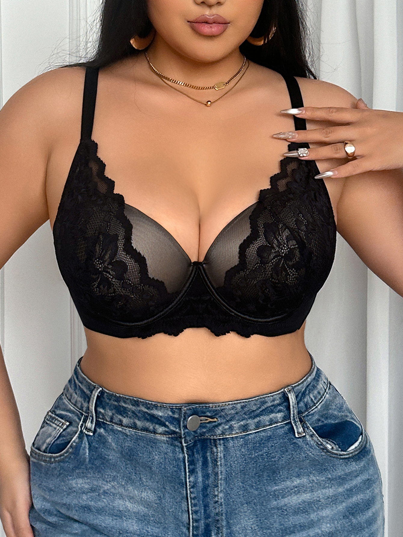 Wide Strap Plus Size Women Bra - مراجعة Push Up Bra Padded وسعره