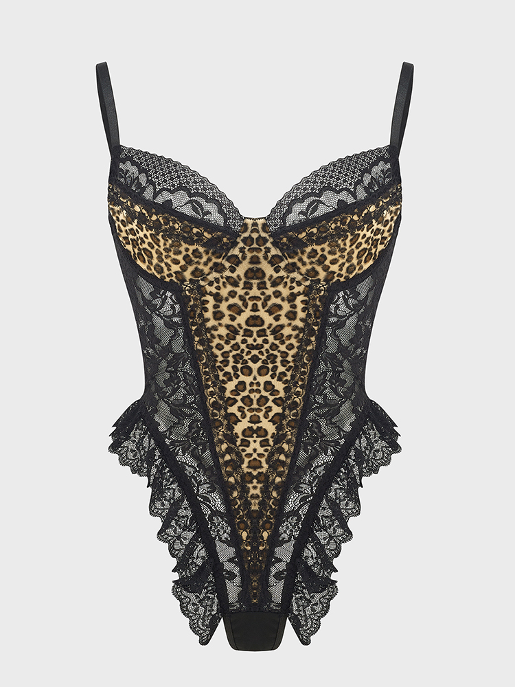 Sexy Lace Leopard Pattern Body - مراجعة Shapewear Bodysuit Firm وسعره