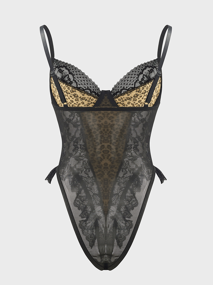 Sexy Lace Leopard Pattern Body - مراجعة Shapewear Bodysuit Firm وسعره