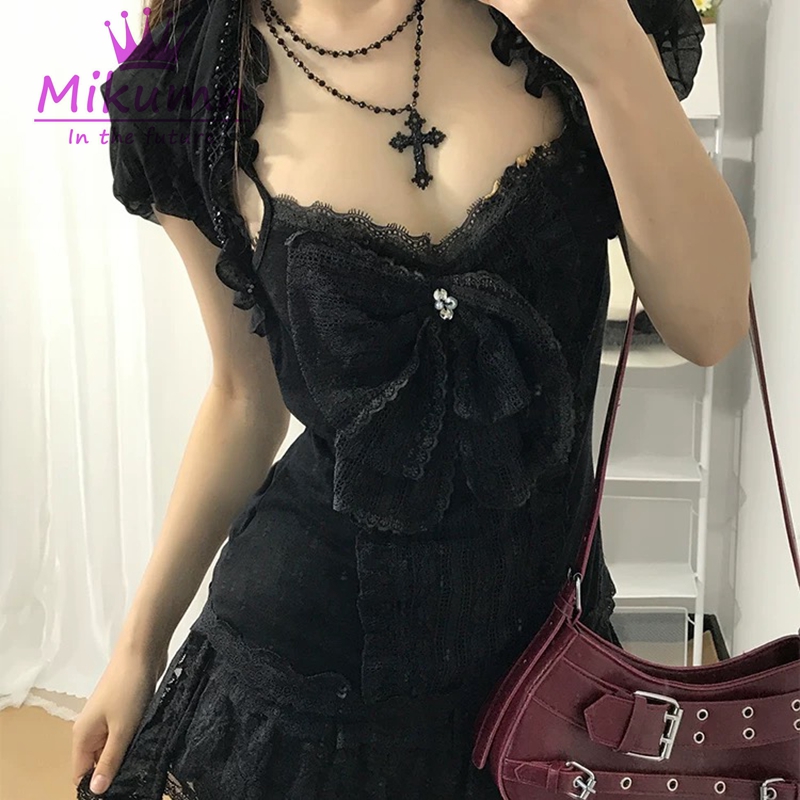 Mikumn Gothic Lolita Black Lac - مراجعة Cami Top Lace وسعره