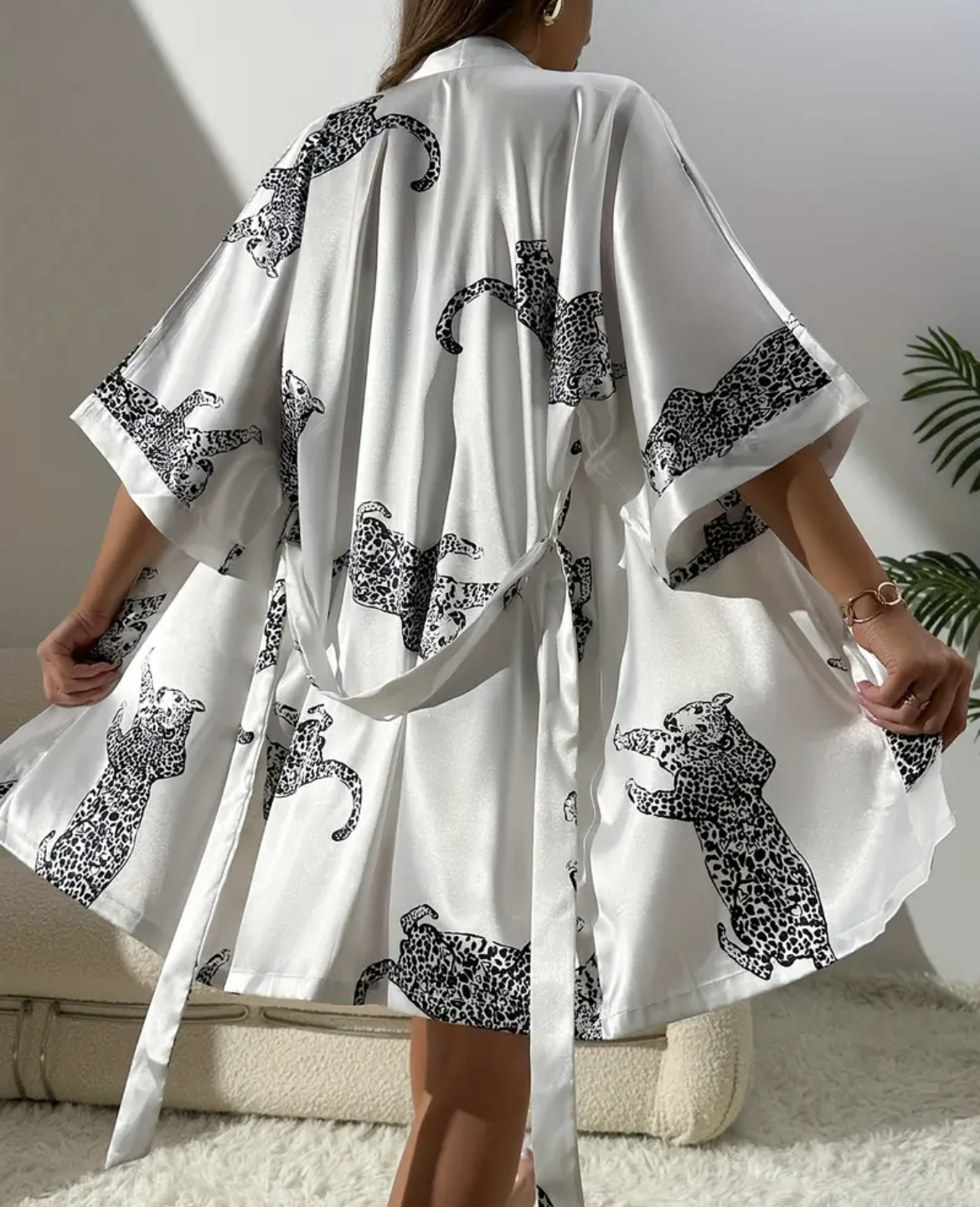 Imitation silk sleepwear sexy  - مراجعة Robe Silk Women وسعره