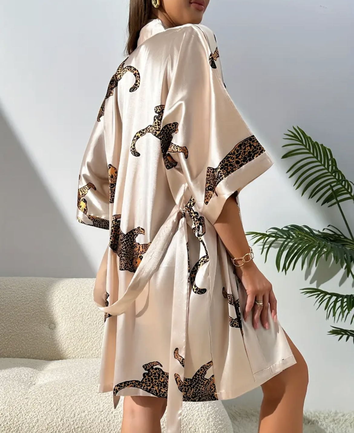 Imitation silk sleepwear sexy  - مراجعة Robe Silk Women وسعره
