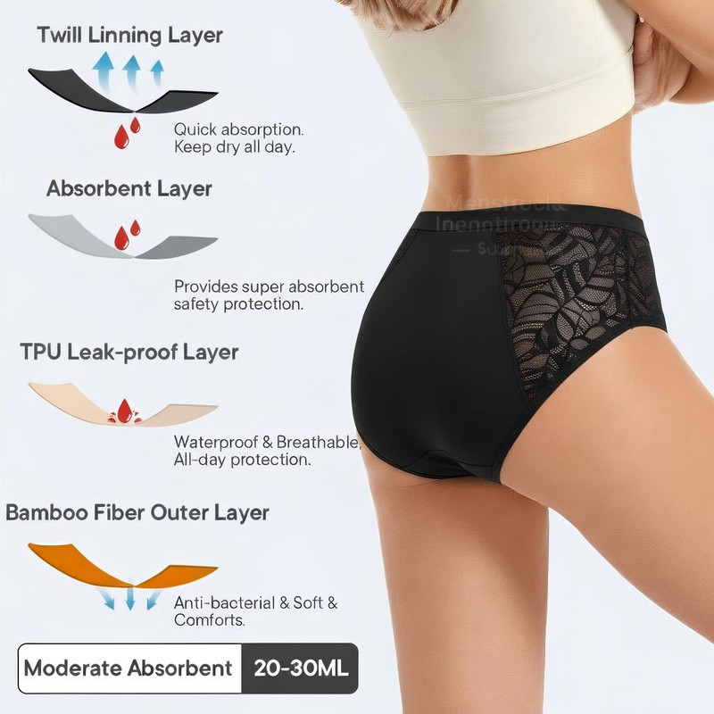 Absorbent Period Underwear Wom - مراجعة Period Panty Absorbent وسعره