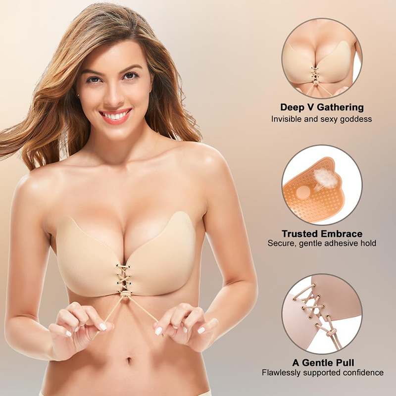1/2 Pairs Women Summer Backles - مراجعة Strapless Bra Backless وسعره