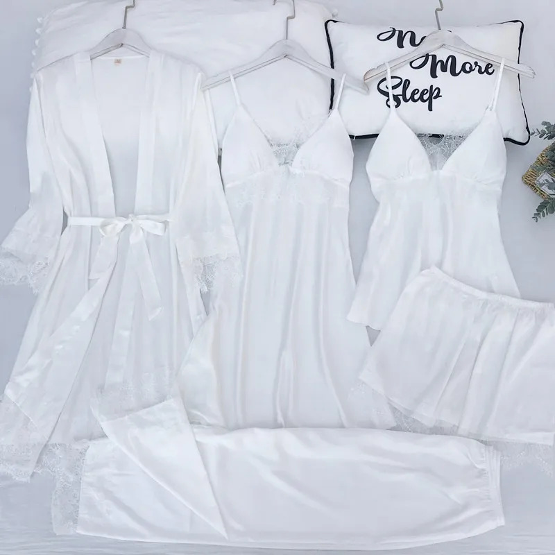 Pajamas Set Silk Satin Womens  - مراجعة Robe Silk Women وسعره