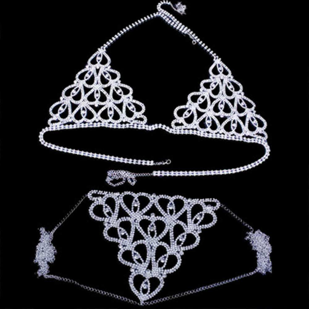Fashion Rhinestone Heart Bra T - مراجعة Thong Bikini Women وسعره