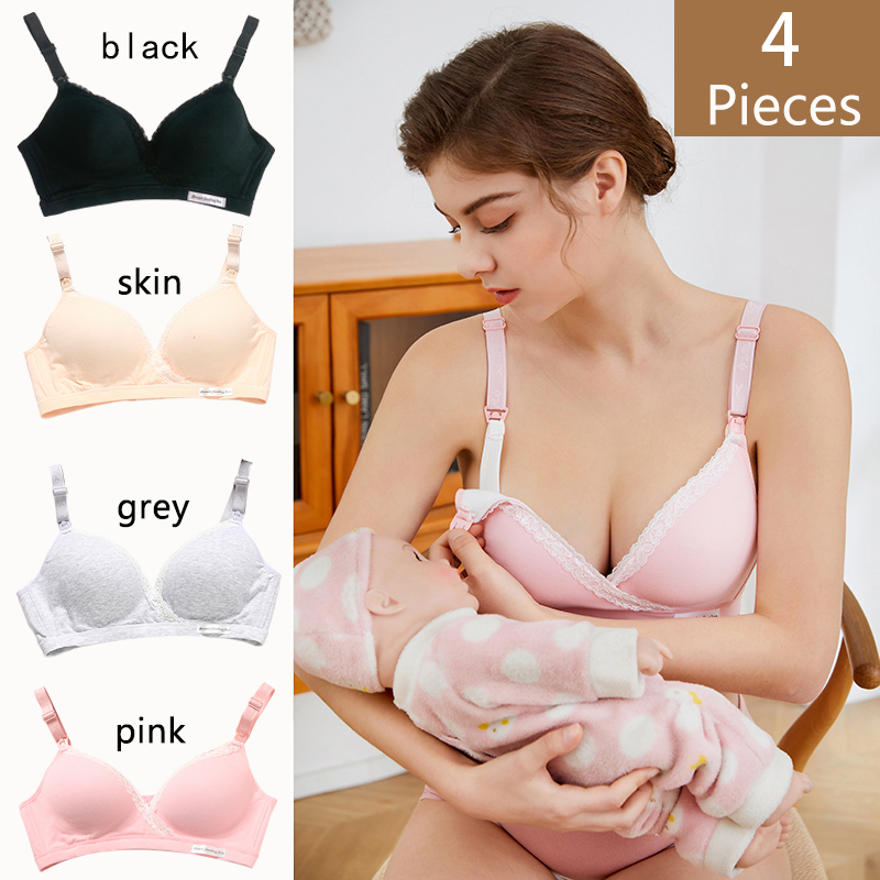 4Pcs New Cotton Wirefree Nursi - مراجعة Nursing Bra Sleep وسعره