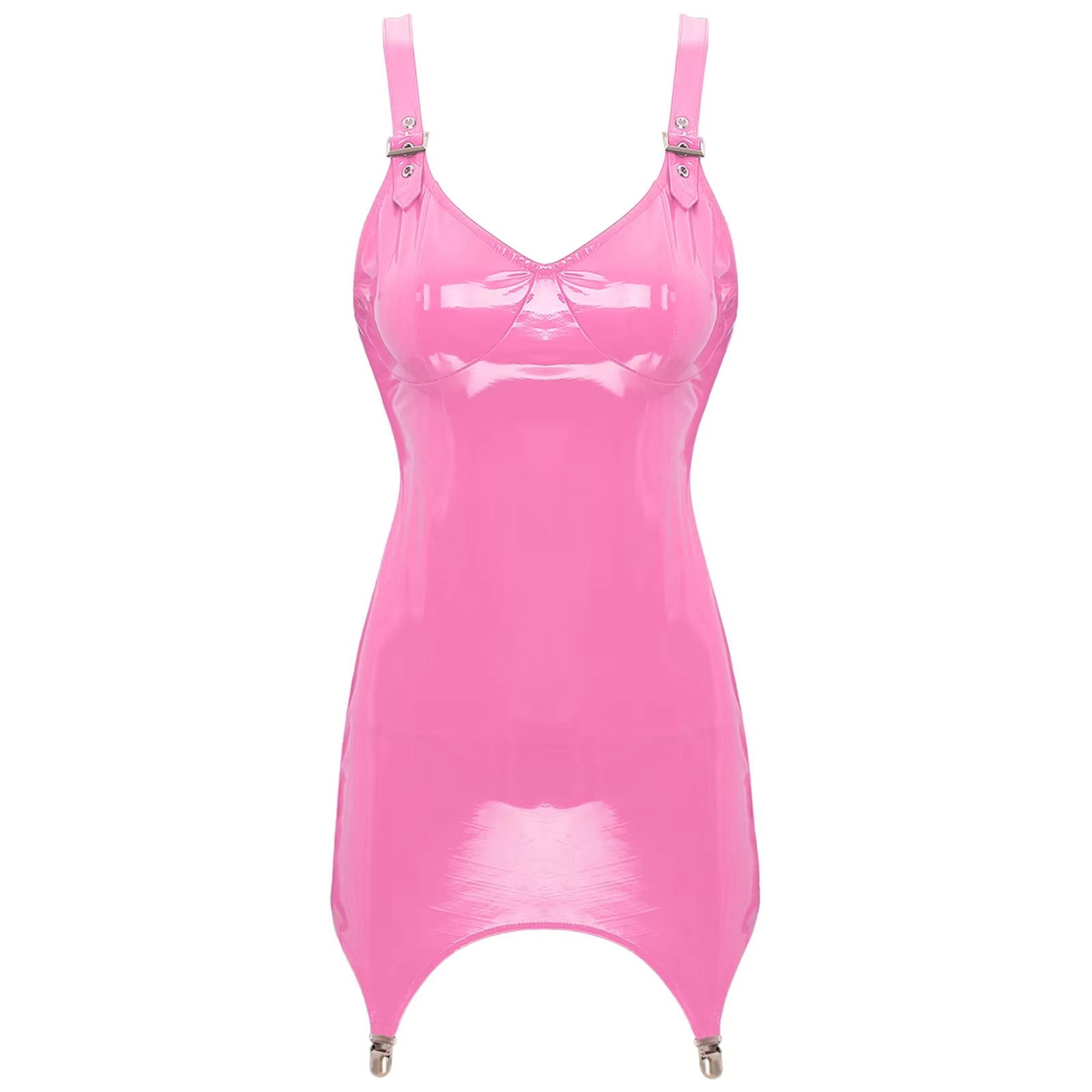 Womens Shiny Metallic PVC Leat - مراجعة Babydoll Chemise Night وسعره