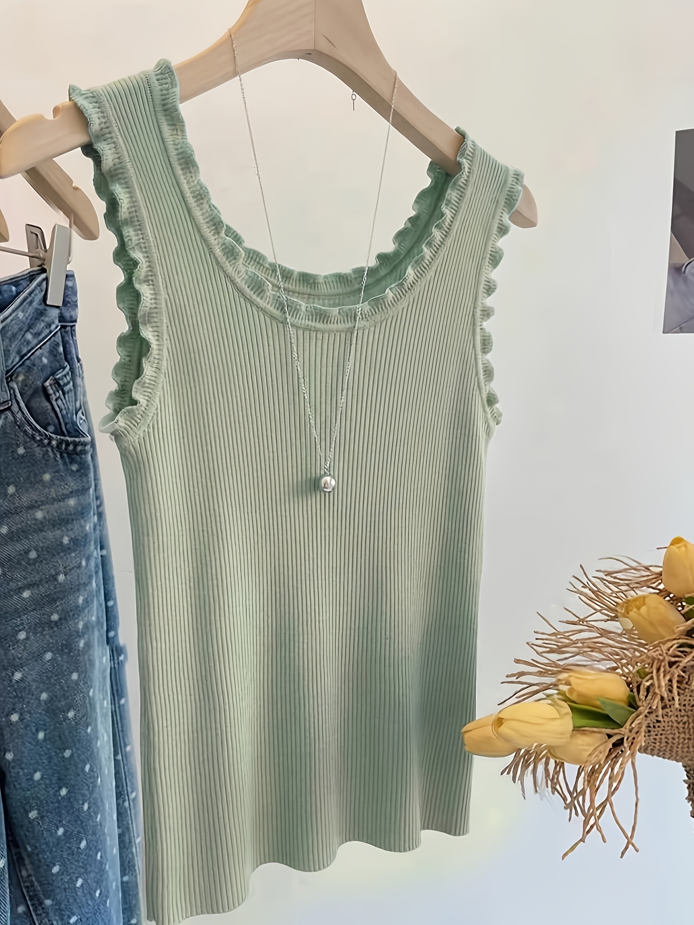 Women's Sleeveless Lace Trim R - مراجعة Cami Top Lace وسعره