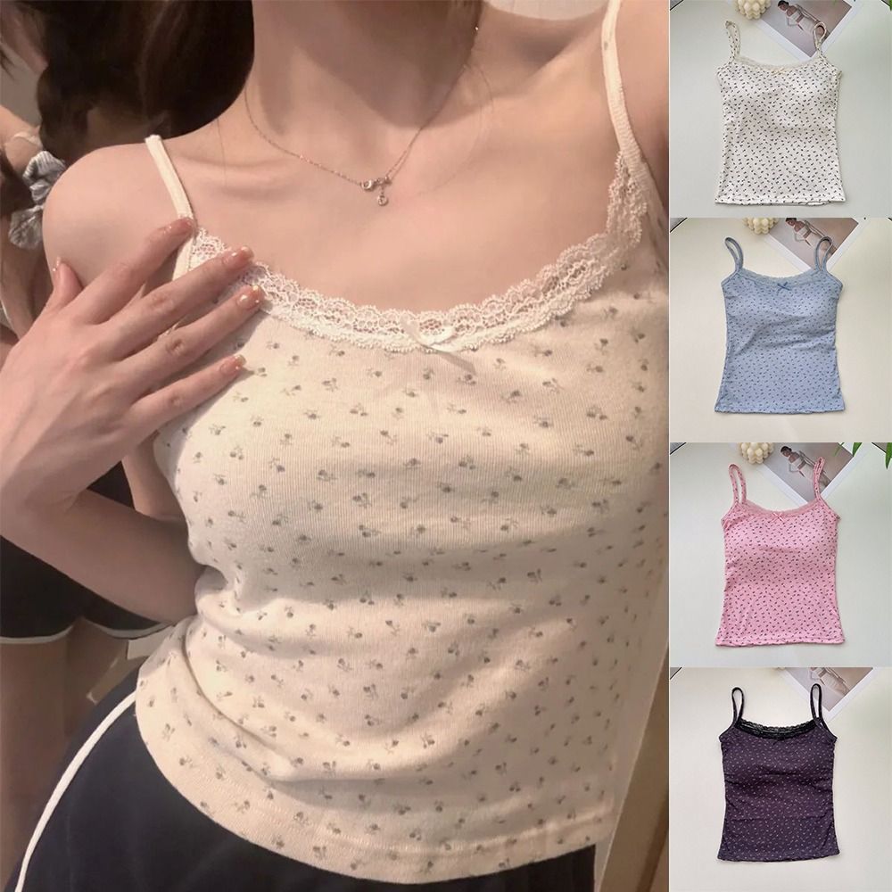 Elegant Lace Flower Print Cami - مراجعة Cami Top Lace وسعره
