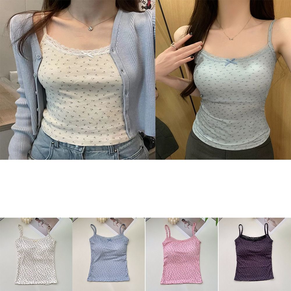 Elegant Lace Flower Print Cami - مراجعة Cami Top Lace وسعره