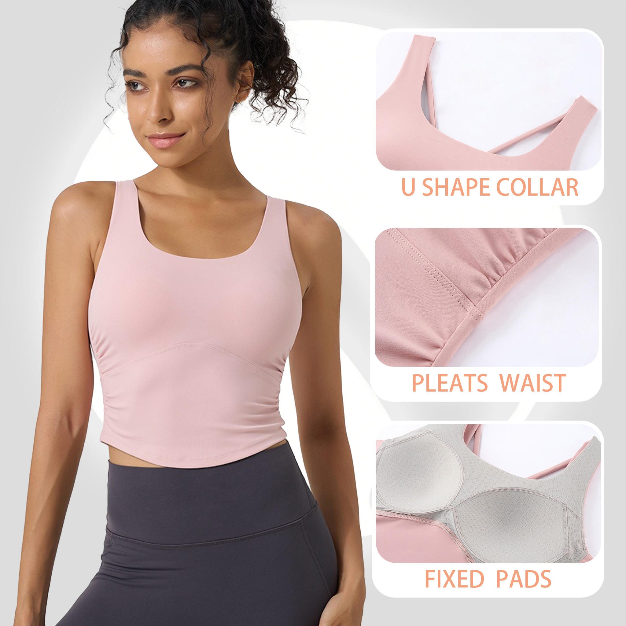 Women's Fixed Cup Yoga Sports  - مراجعة Sports Bra High Impact وسعره
