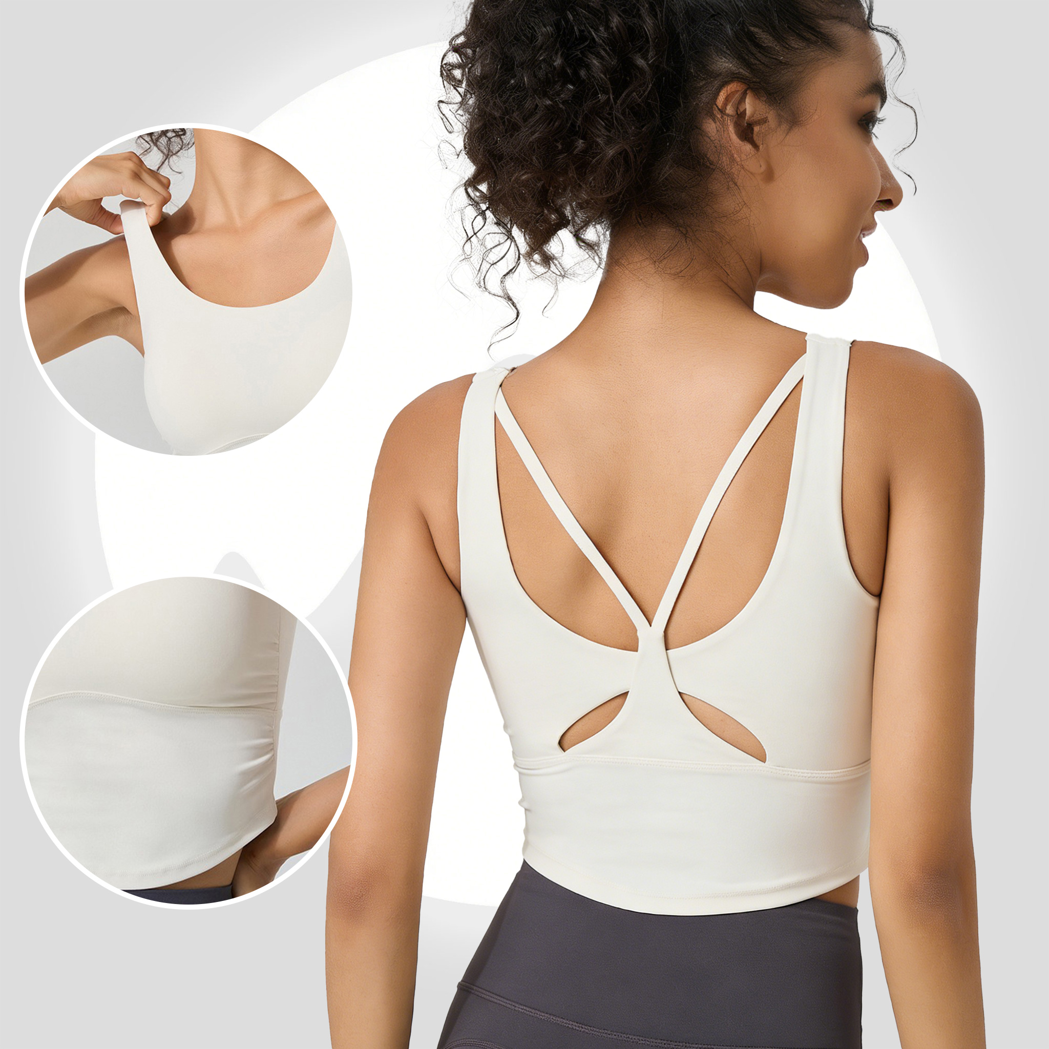 Women's Fixed Cup Yoga Sports  - مراجعة Sports Bra High Impact وسعره