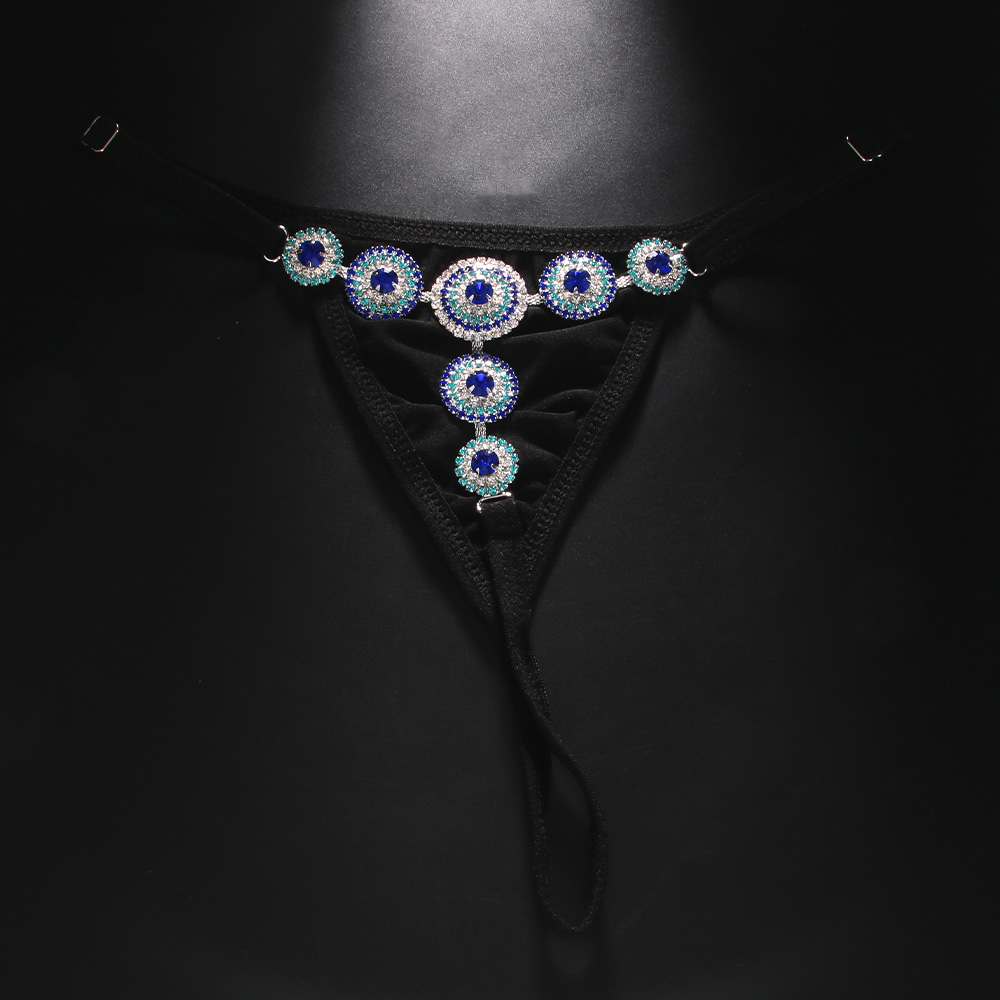 Rhinestone Evil Eye Thong Biki - مراجعة Thong Bikini Women وسعره