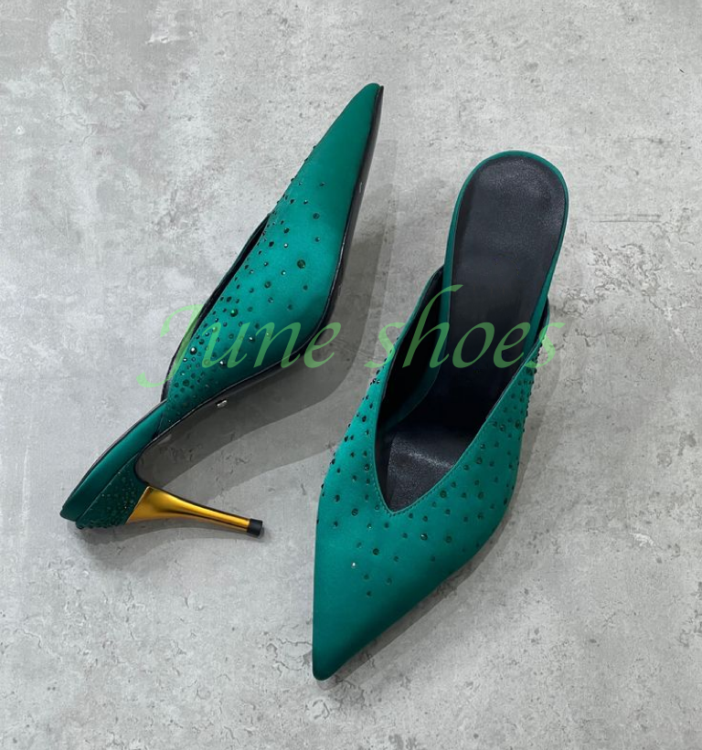 Lady Satin Dark Green Sequins  - مراجعة Slip Dress Satin وسعره