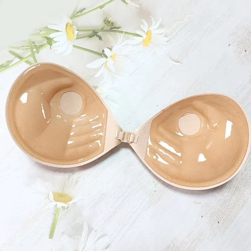 1/2PCS Palm Push Up Invisible  - مراجعة Silicone Bra Adhesive وسعره