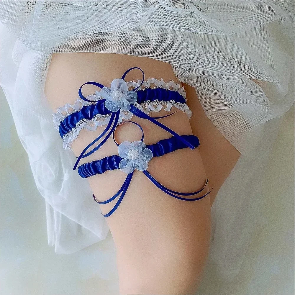 2pcs/Set Satin Ribbon Wedding  - مراجعة Garter Belt Set وسعره