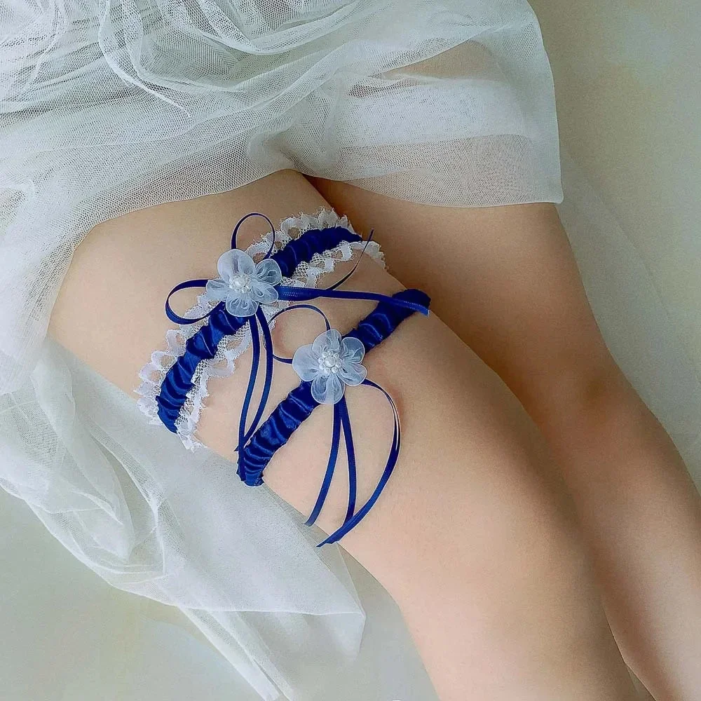 2pcs/Set Satin Ribbon Wedding  - مراجعة Garter Belt Set وسعره
