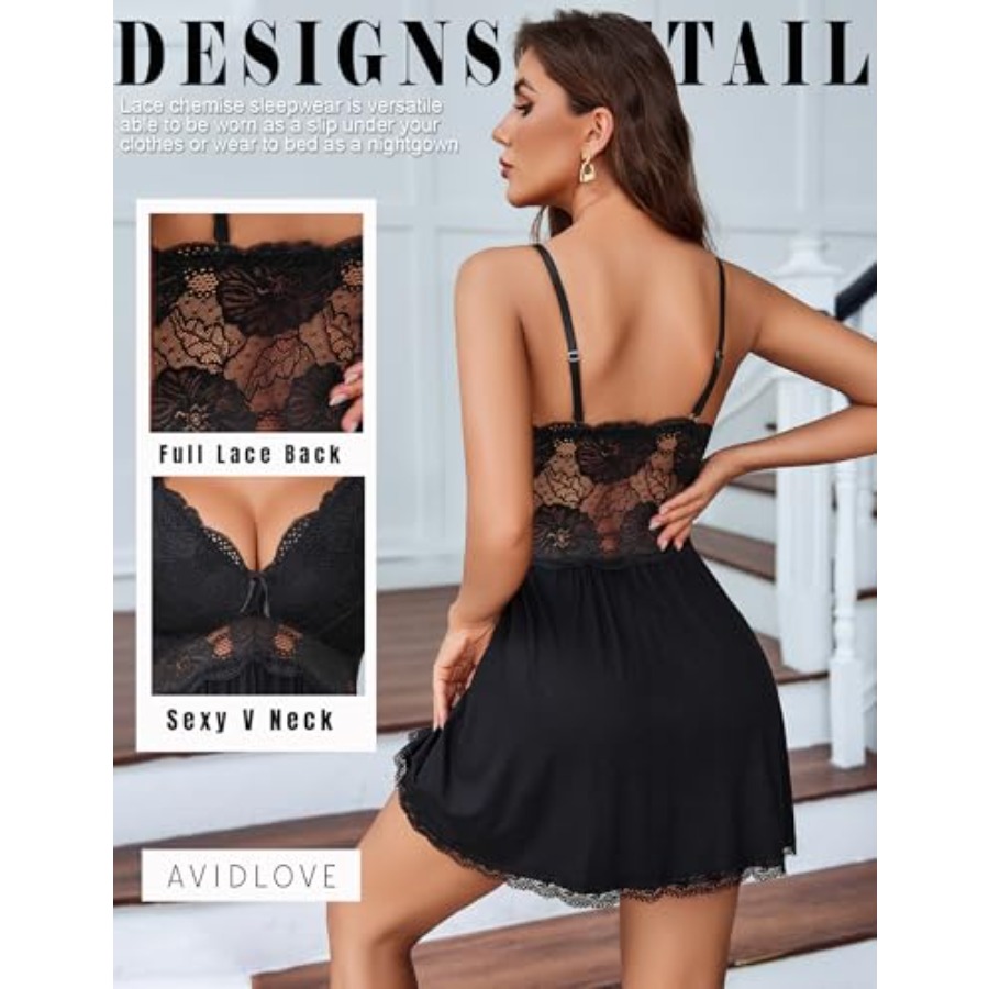 Avidlove Women Chemise Night G - مراجعة Babydoll Chemise Night وسعره