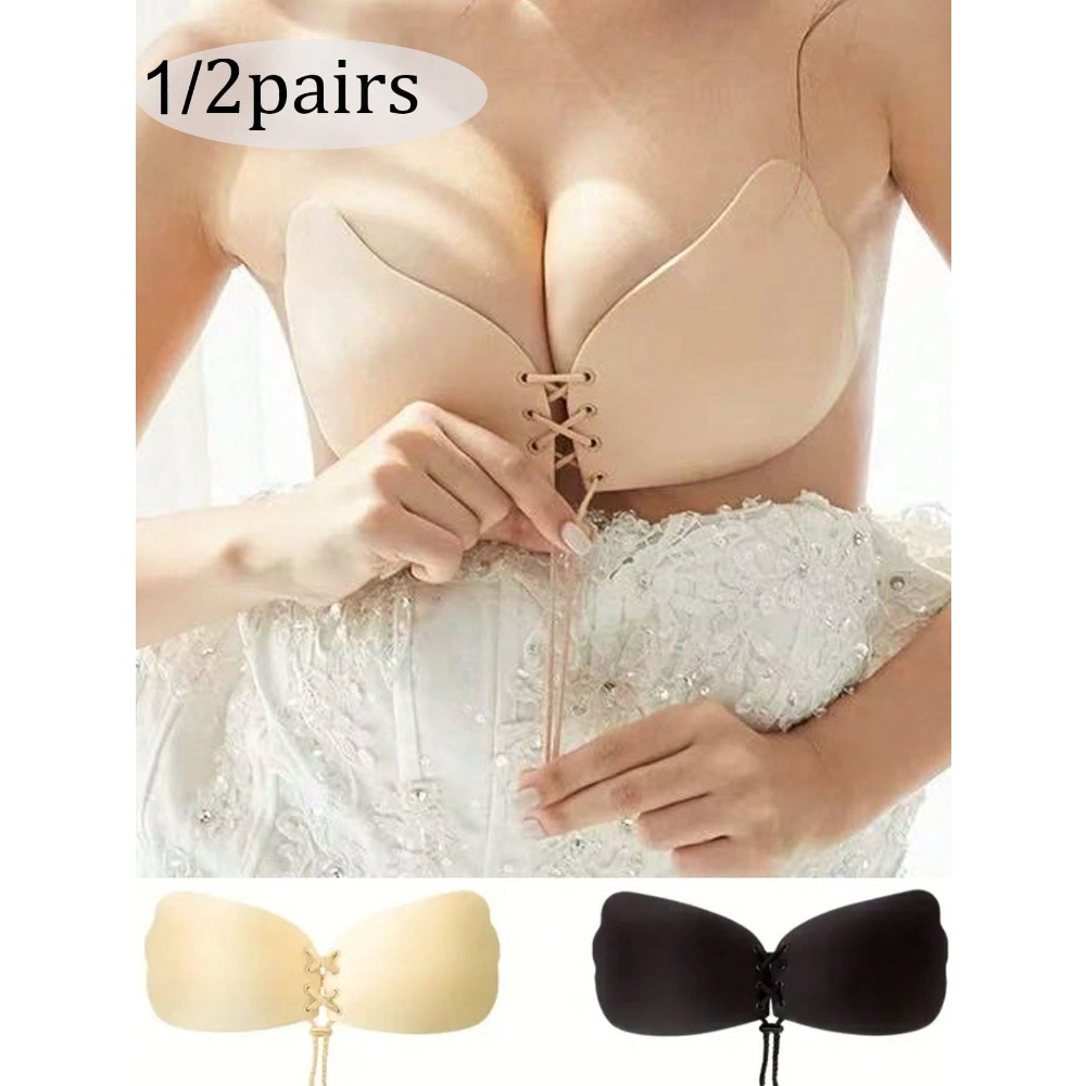 1/2pcs Wing-Shaped Adhesive Br - مراجعة Strapless Bra Backless وسعره