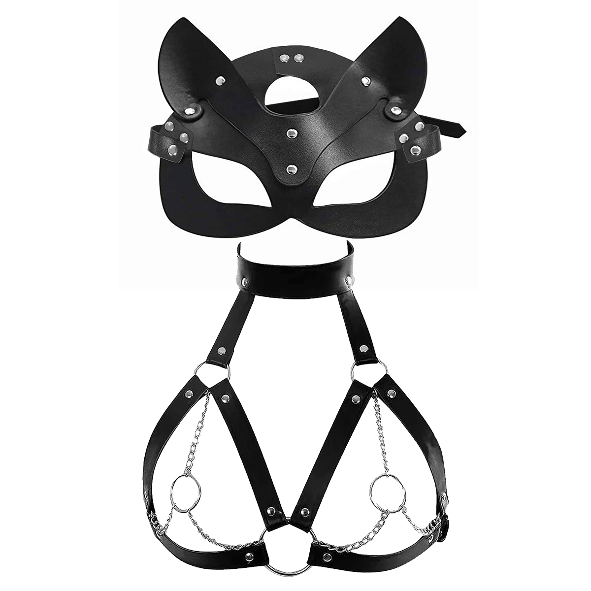 Women Sexy Mask Blindfold Cosp - مراجعة Garter Belt Set وسعره