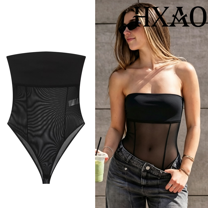 HXAO Tulle Corset Bodys Woman  - مراجعة Strapless Bra Backless وسعره