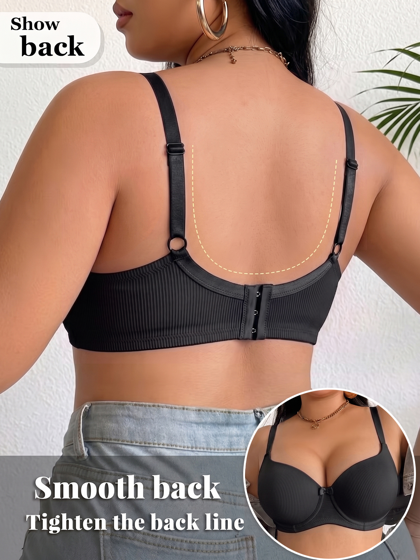 Plus Size Ribbed Women Bra Thi - مراجعة Push Up Bra Padded وسعره
