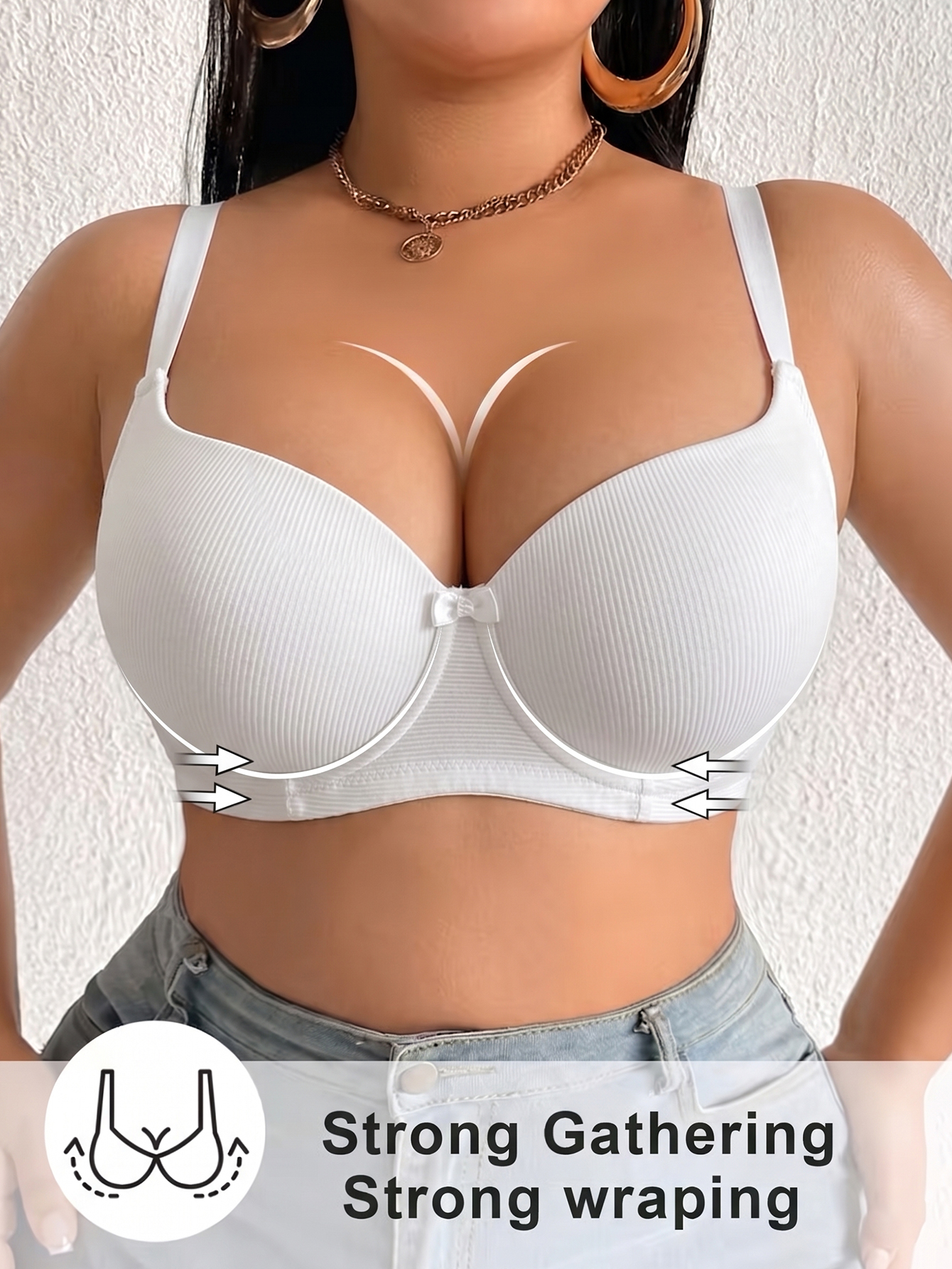 Plus Size Ribbed Women Bra Thi - مراجعة Push Up Bra Padded وسعره