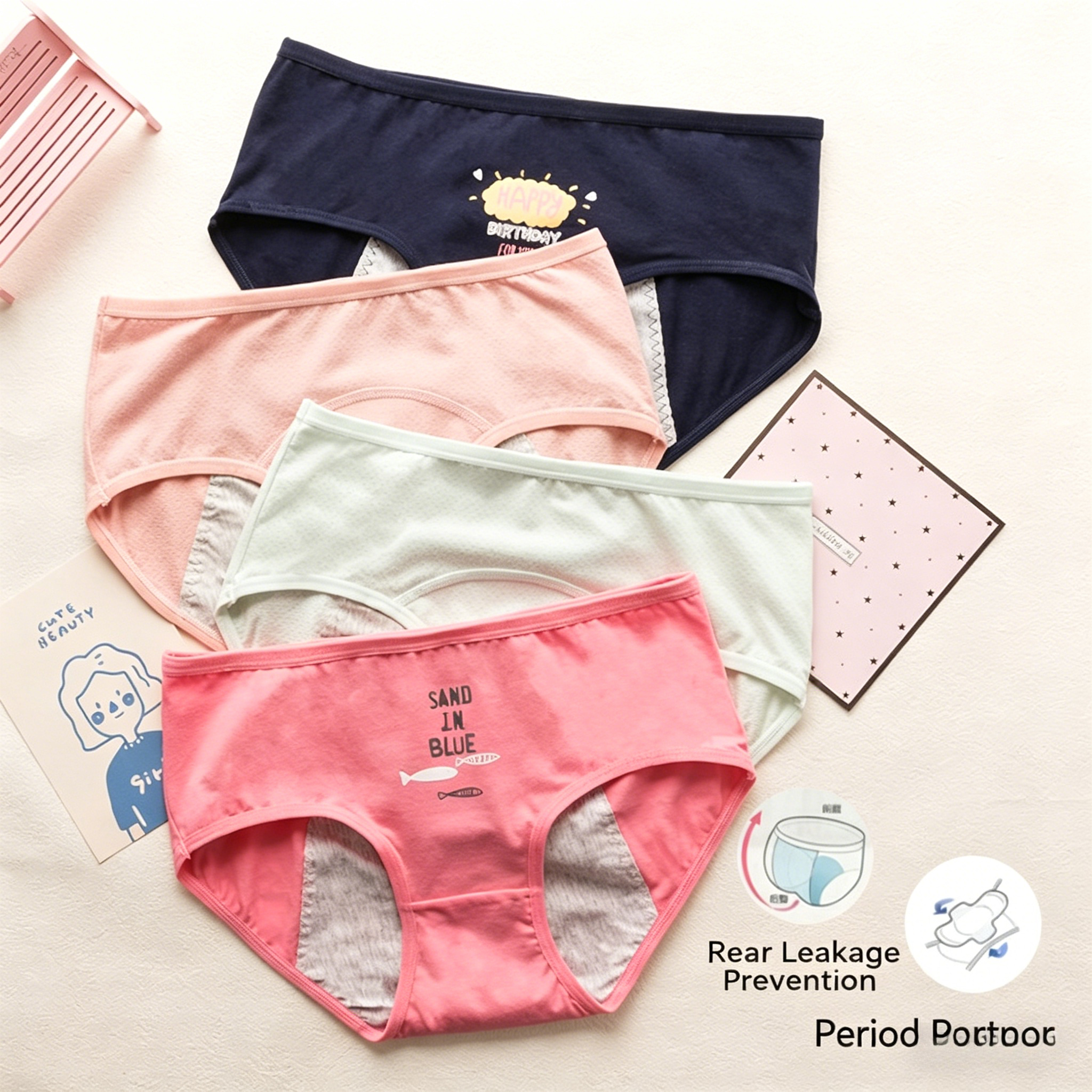 Cute Cartoon Period Underwear  - مراجعة Period Panty Absorbent وسعره
