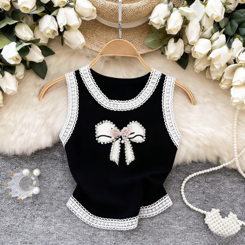 White Lace Trim Rhinestone Bow - مراجعة Cami Top Lace وسعره