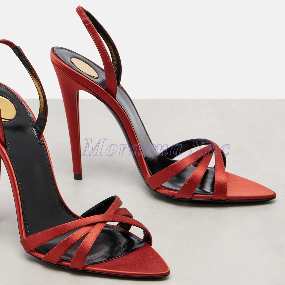 Satin Pointed Toe Cross Strap  - مراجعة Slip Dress Satin وسعره