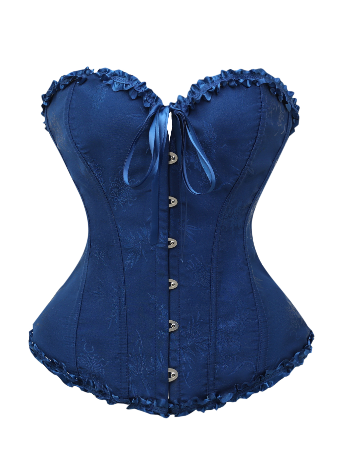 Dark blue jacquard lace edged  - مراجعة Corset Waist Cinch وسعره