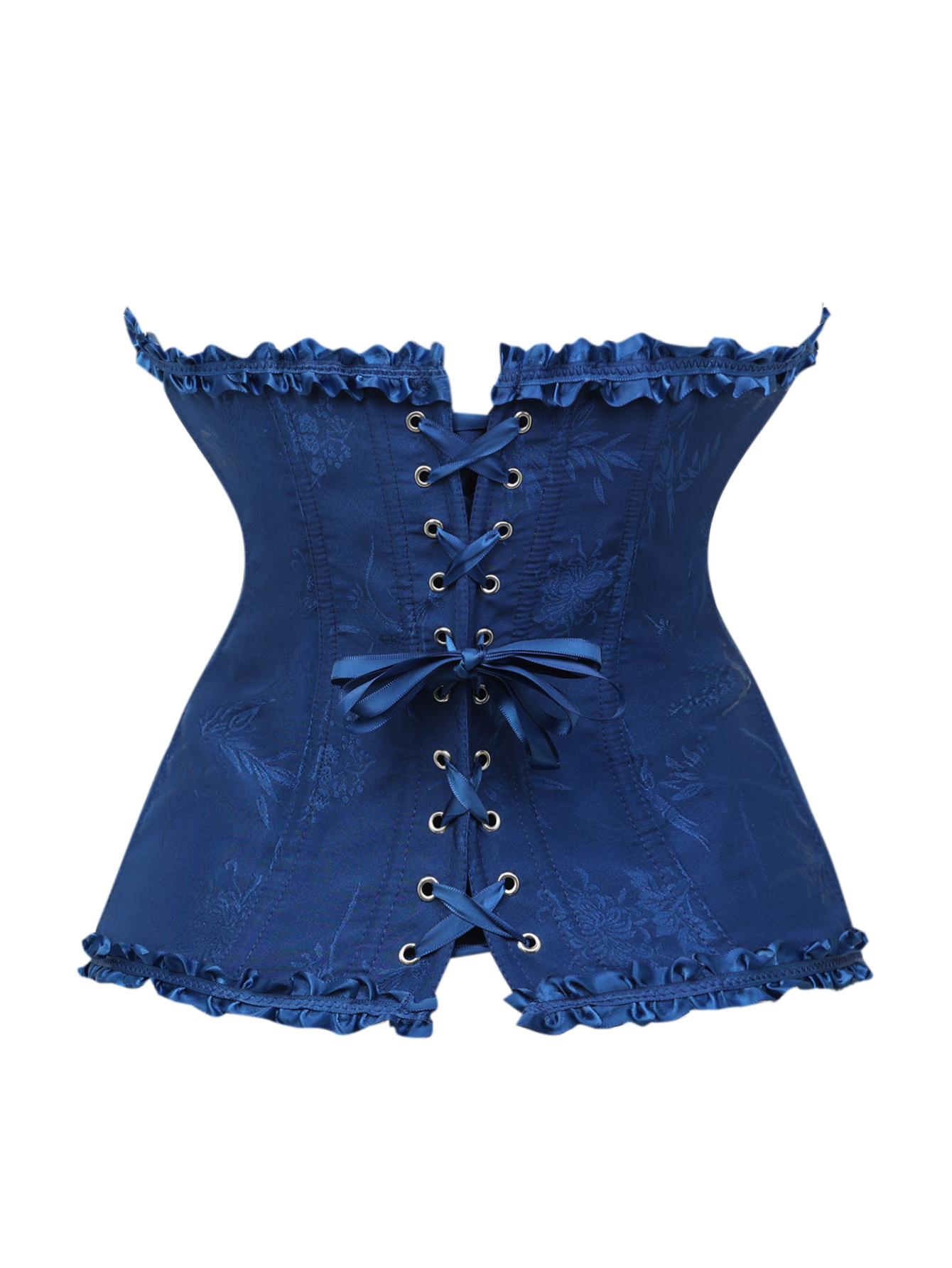 Dark blue jacquard lace edged  - مراجعة Corset Waist Cinch وسعره