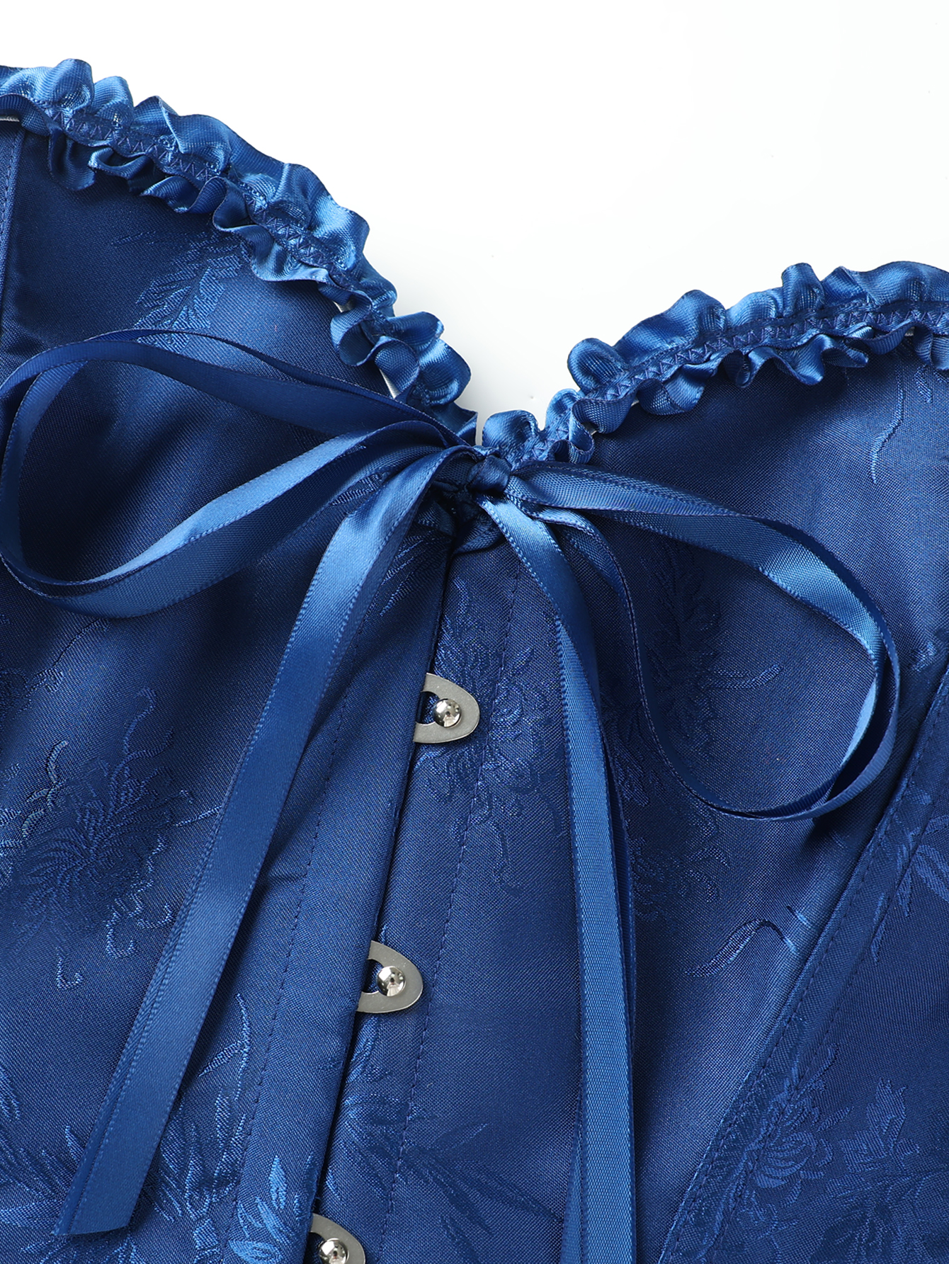 Dark blue jacquard lace edged  - مراجعة Corset Waist Cinch وسعره