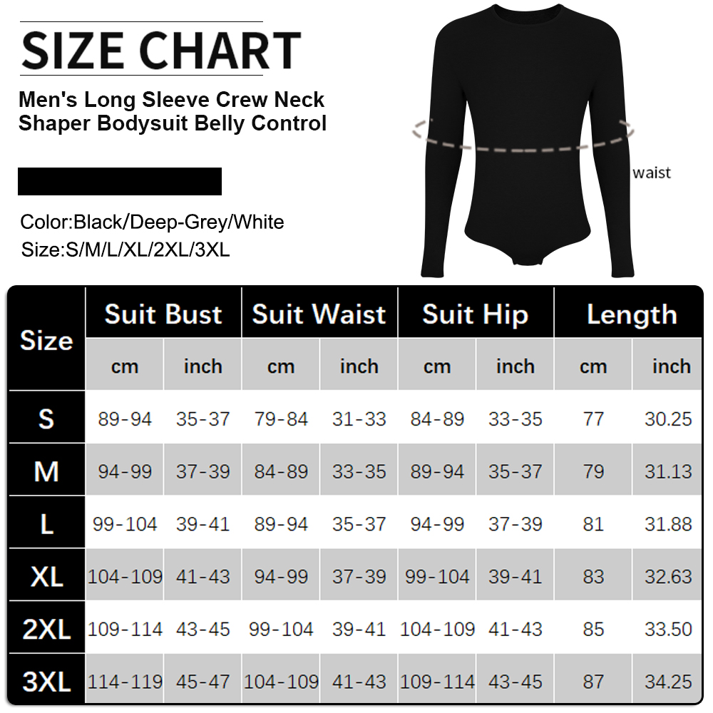 Mens Long Sleeve Bodysuit Full - مراجعة Shapewear Bodysuit Firm وسعره