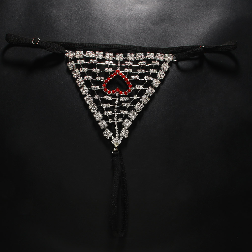 Rhinestones Heart Hollow Thong - مراجعة Thong Bikini Women وسعره