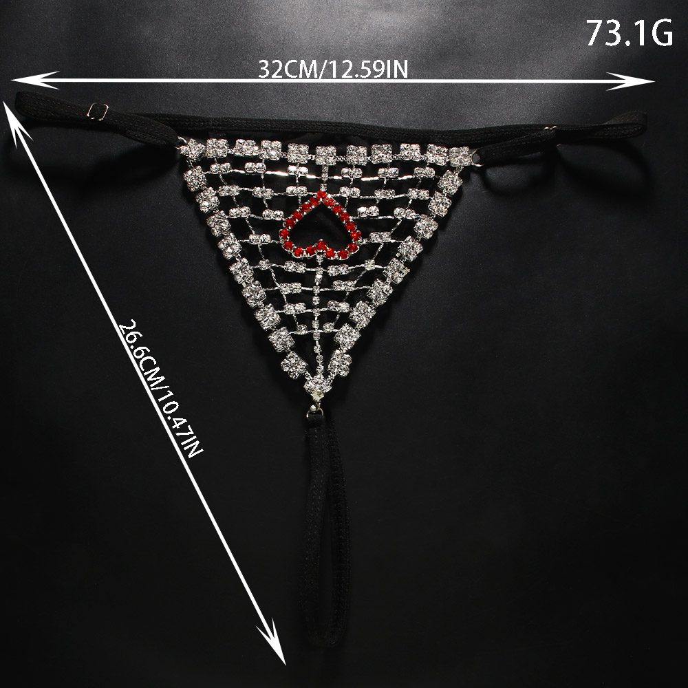 Rhinestones Heart Hollow Thong - مراجعة Thong Bikini Women وسعره